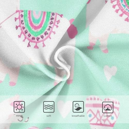 Animal Toddler Underwear Custom 2t Cotton Cute Panties Girl Cute White Llamas Green Briefs Kids Undies3