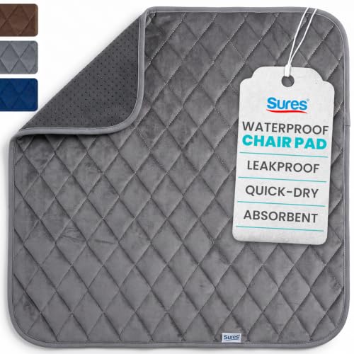 Best Incontinence Chair Pads Washable Reusable That Actually Stay in Place 18 Sures Waterproof Chair Pads for Incontinence (22' x 21') - Washable