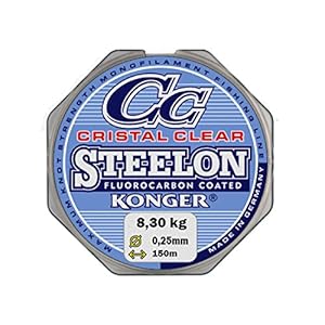 Konger Vislijn Cristal Clear Fluorocarbon gecoat 0,12-0,50 mm/150 m Monofile, supersterk!