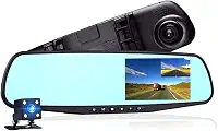 Espelho Retrovisor Lcd Colorido de 4,3 com Câmera Frontal Full Hd e Câmera de Ré Kit