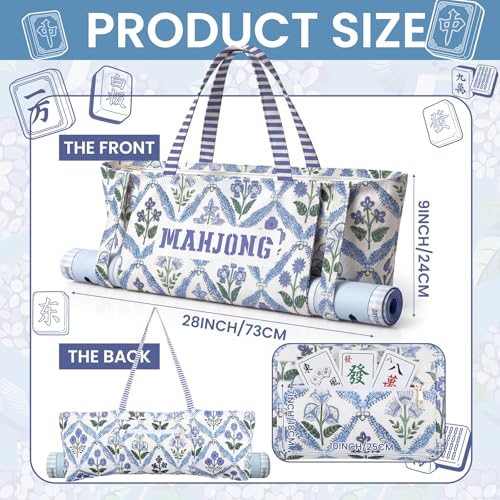 Bolso Mahjong Floral Canvas 28x9 Pulgadas Organizador miniatura 2