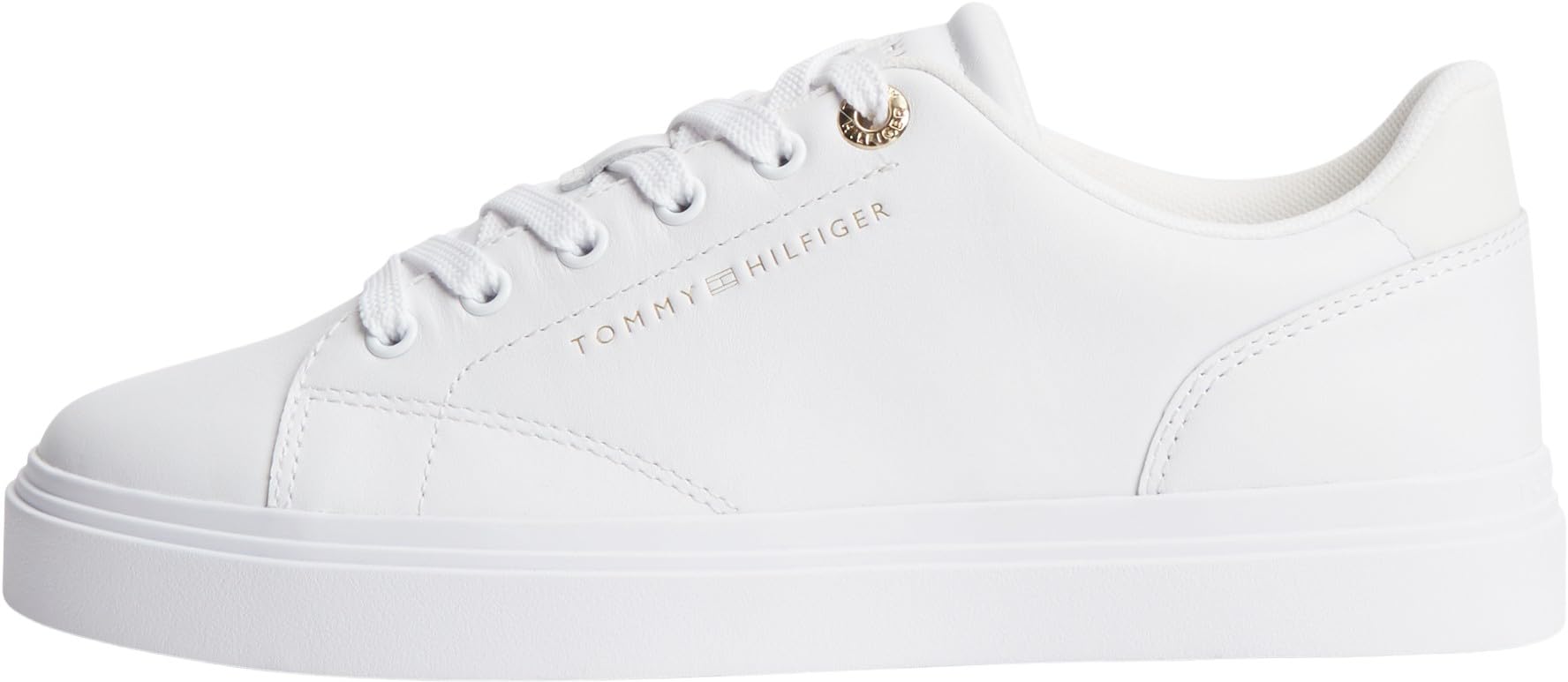 Tommy Hilfiger Donna TH Feminine Cupsole Pelle FW0FW09105 Low Top, Bianco (Bianco), 3.5