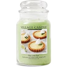 Village Candle Key Lime Tart, Large Glass Apothecary Jar, Scented Candle, 21.25 oz