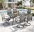 PHI VILLA 7 Piece Patio Dining Set for 6, 1 Large Metal Table and 6 Outdoor Dining Chairs with High Back and Padded Textilene, Outdoor Furniture Set for Garden, Yard