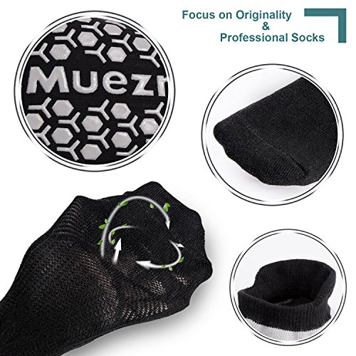 Muezna Men's Non-Slip Yoga Socks, Anti-Skid Pilates, Barre, Bikram Fitness Hospital Slipper Socks with Grips - Thumbnail 4
