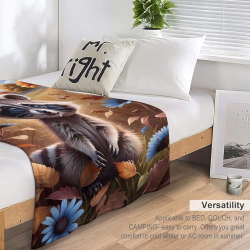 Plaid raton laveur couverture douce pour soiree cocooning sofa - 7