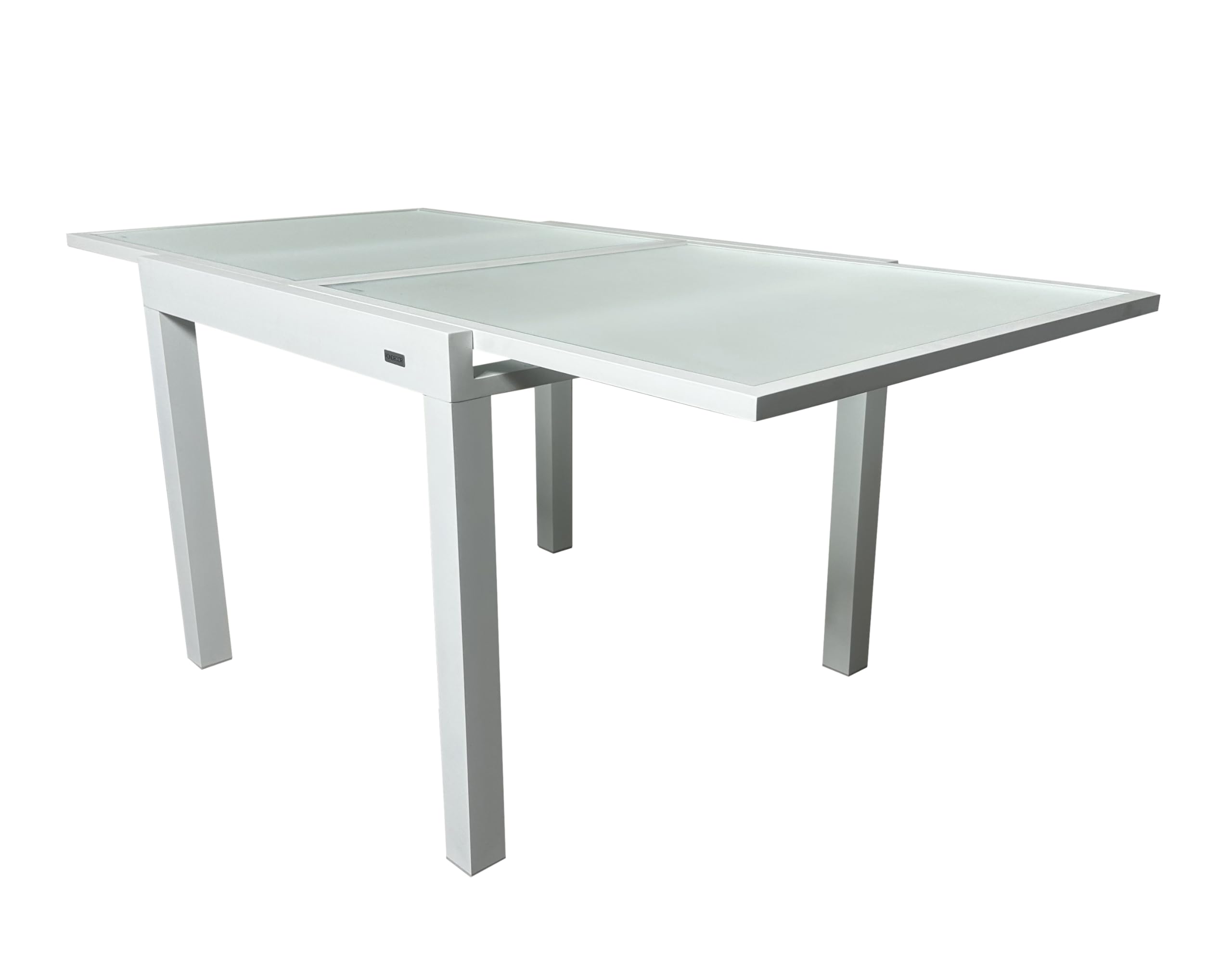 MOMMA HOME Set Mesa Extensible y 4 sillas terraza, Conjunto Muebles Jardín Exterior 5 Piezas, Estructura de Aluminio, Mesa y Sillas Terraza Impermeables, Resistentes a Exterior (Blanco)