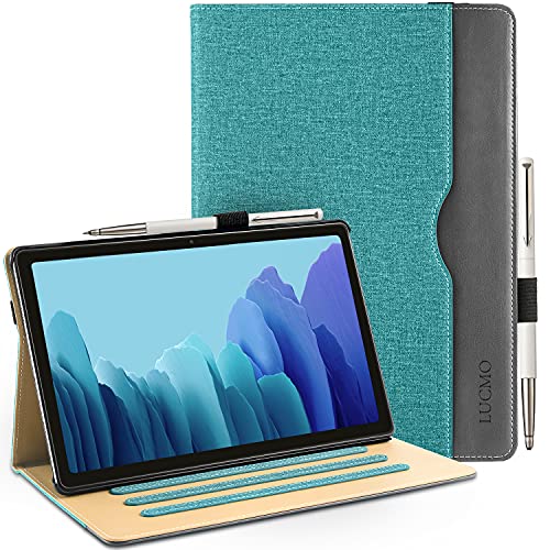 LUCMO Funda Compatible con Samsung Galaxy Tab A7 10.4" 2020, PU Cuero Funda Galaxy Tab A7 Wallet Cover Case Tablet Funda Samsung Galaxy Tab A7 T500/T505/T507 Azul Cover
