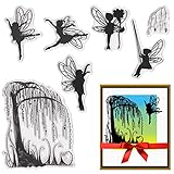 『DESIGN WITH HEART PATTERNS』: Our spring fairy theme clear stamps are designed with abundant and different elements including willow trees, dancing butterfly fairies in different postures. Good workmanship and ease-to-use, are the good choice for you...