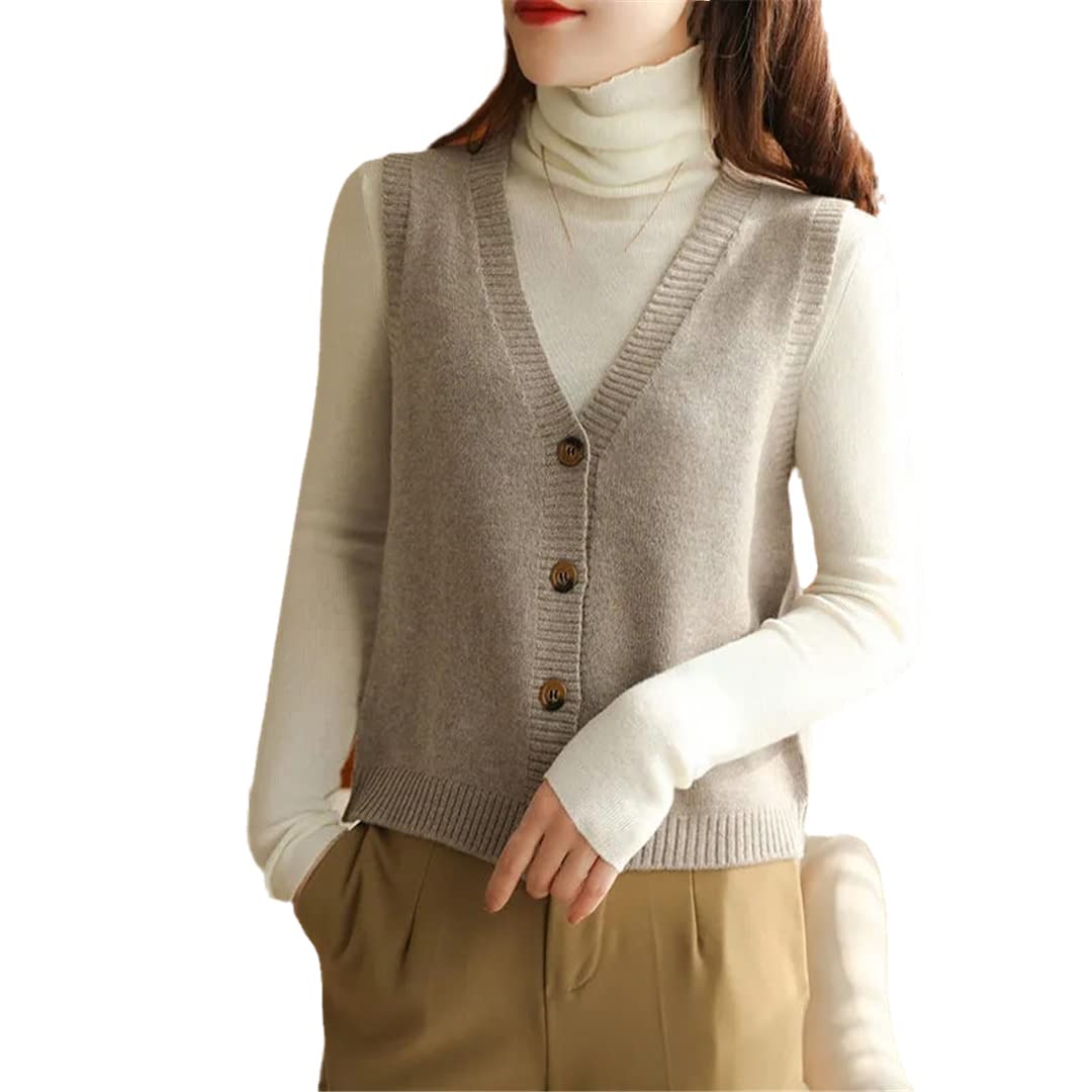 Ownwfeat Damski sweter bez rękawów z dzianinową krótką kamizelką