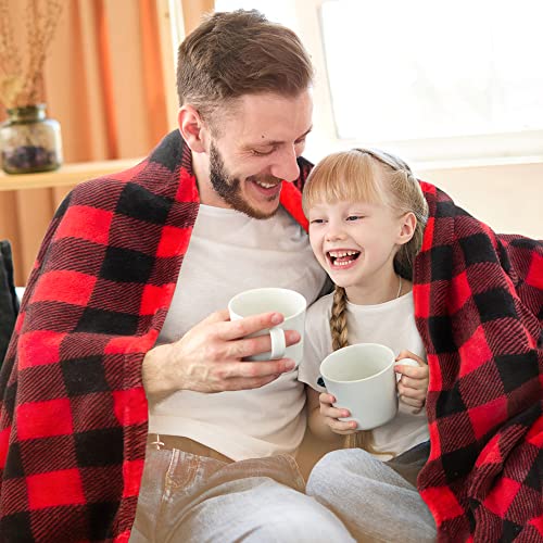 Image of BEDELITE Plaid Fleece Throw Blanket, Red & Black Buffalo 50x60 Throw