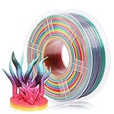 【High Compatibility PLA Filament】 The Rainbow Multi Color gradient filaments are universally designed and compatible with 3D Printers using 1.75mm diameter filament, with a dimensional accuracy of +/- 0.02mm.