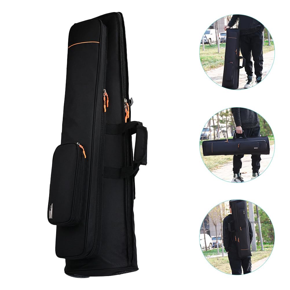 Vaguelly wasserdichte Oxford Stoff Posaunentasche Mit Großer Kapazität Schulter- Und Handtragbar Robuster Doppel-Schulter Rucksack Für Tenor Und Bass Posaune 36.22X10.24X10.24 Zoll