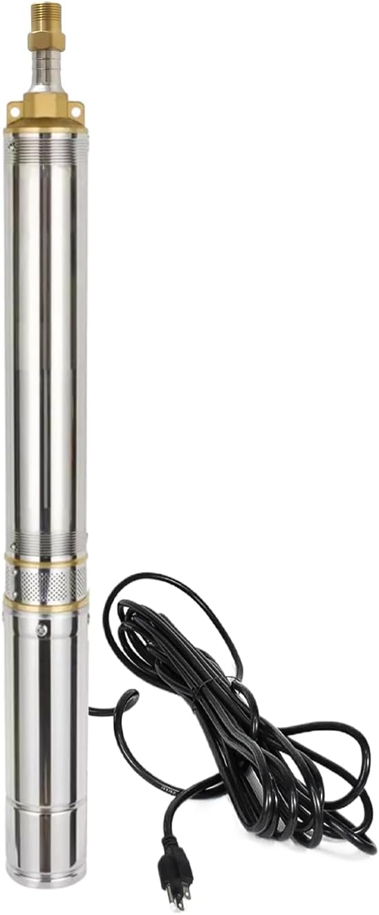 3" Deep Well Submersible Pump,3/4 HP, 230V, 60 Hz, 13 GPM, 247FT Max Head, Stainless Steel, Heavy Duty, M#05540