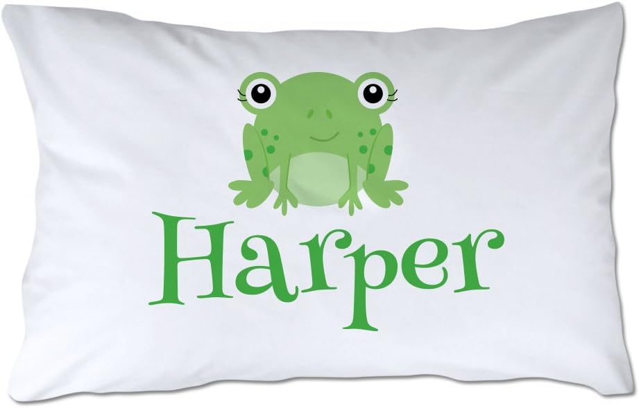 Personalized Toddler Size Frog Pillowcase with Pillow Included