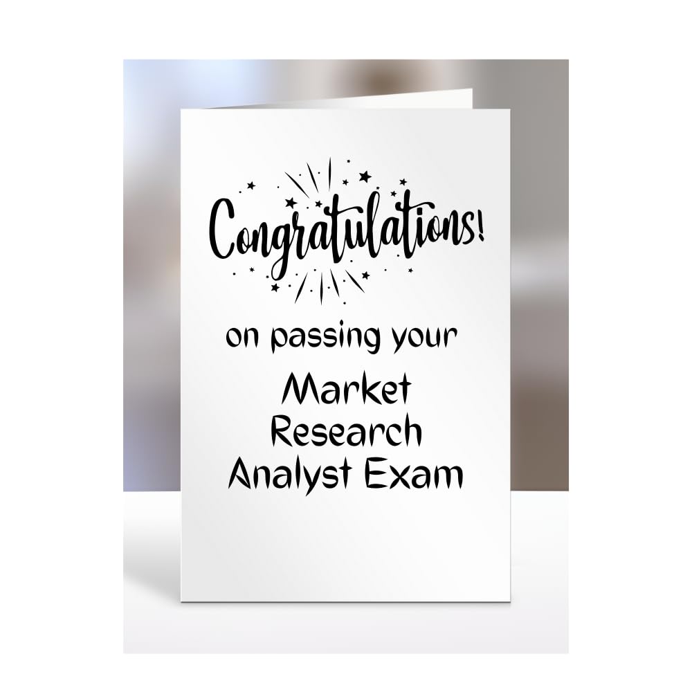 Congratulations on passing your Market Research Analyst exam card, gifts for men, women, friend, colleague, boss, manager, presents for christmas, A5-244b_203