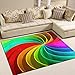 Produktbild Use7 Farbenfroher Trippy-Teppich in Regenbogenfarben, für Wohnzimmer, Schlafzimmer, 160 cm x 122 cm