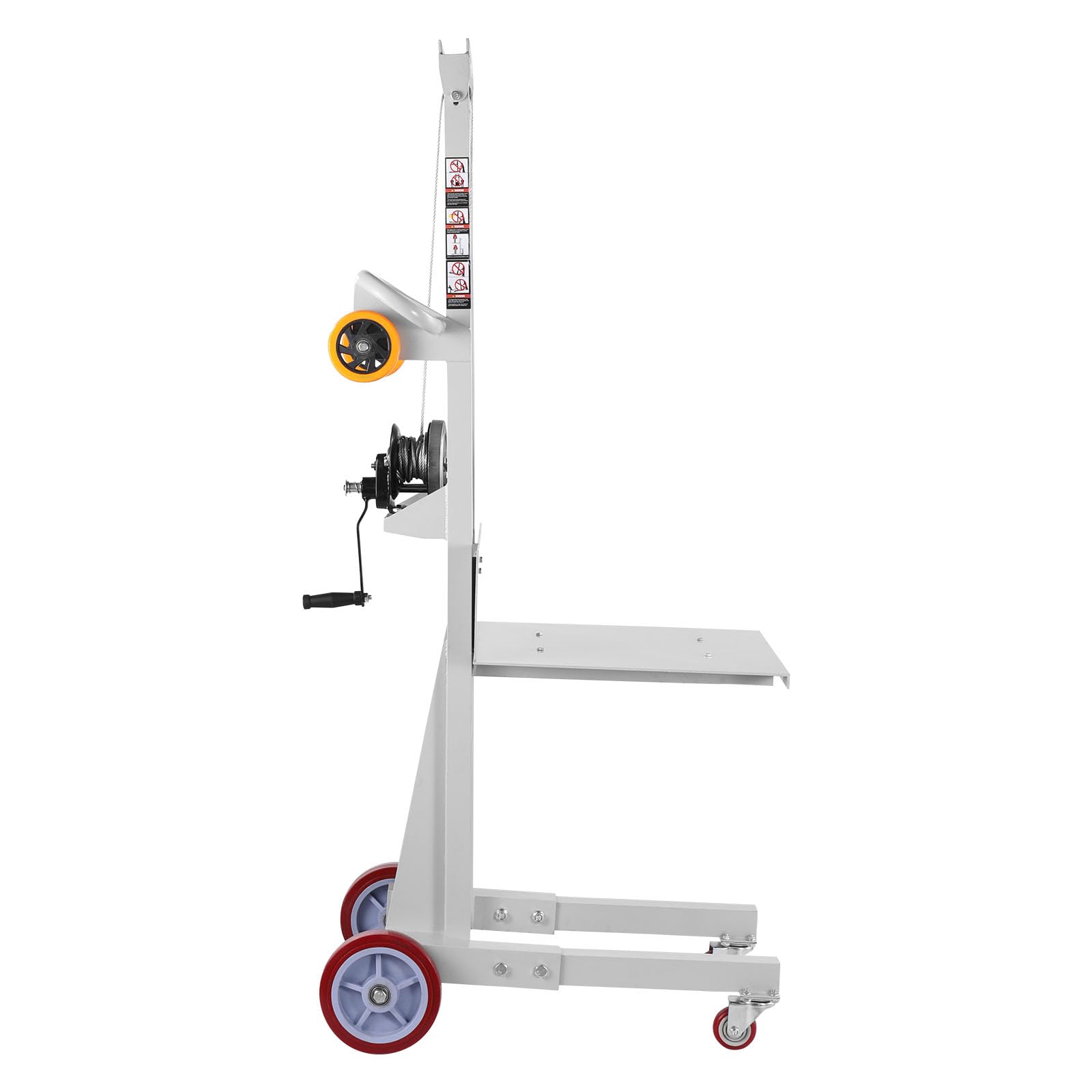 VEVOR Gerbeur Manuel à Treuil, Charge 181 kg, Chariot Élévateur Matériaux, Hauteur de Levage Max 1300 mm, avec Roues, Plaque de Levage, Empileur Multifonctionnel pour Entrepôts, Usines, Supermarchés