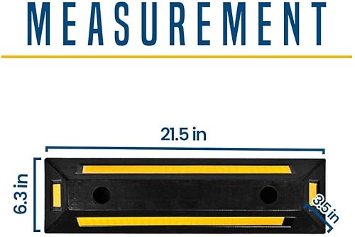 Vista 20 de Zento Deals Bloques guía de neumáticos de estacionamiento de goma de alta calidad, tiras reflectantes amarillas de alta visibilidad