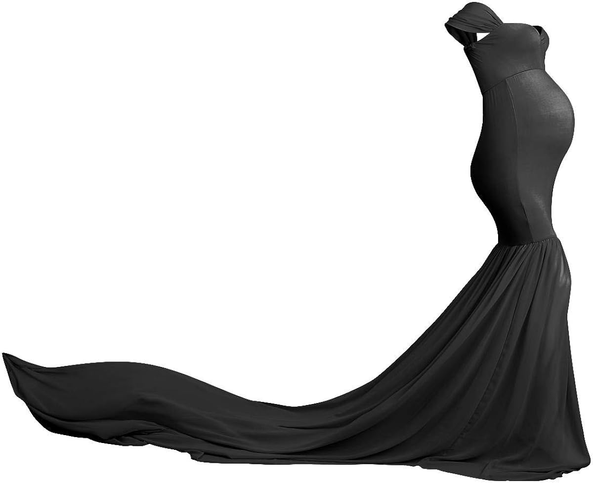 Women Maternity Dress for Photography Mermaid Off Shoulder Elegant Fitted Chiffon Gown Baby Shower Pregnancy Maxi Dresses for Photoshoot Ruched V Neck Summer Slim Fit Flowy Photo Props Dress Black at  Women’s Clothing store