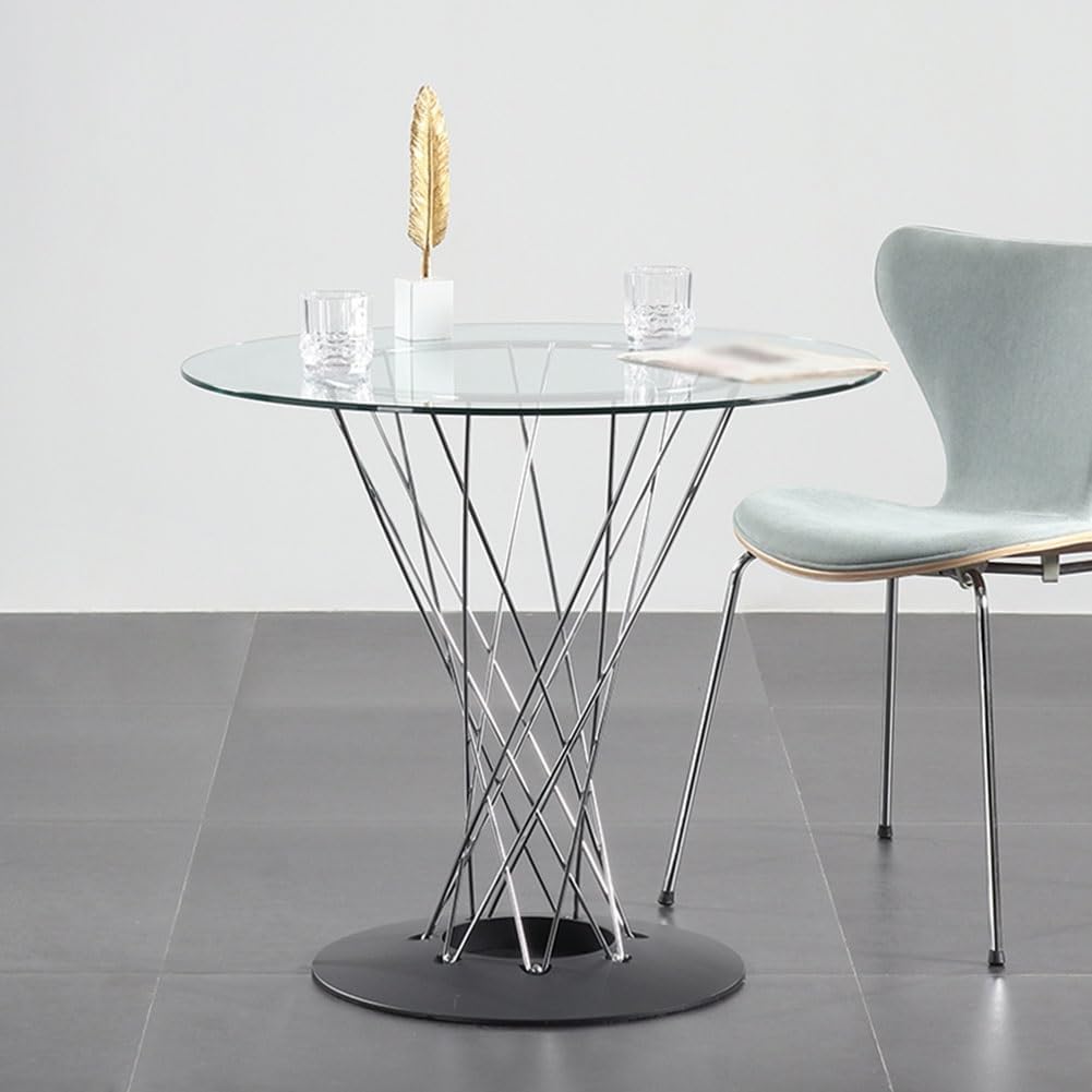 1/4" Thick Round Glass Table Top, Replacement Clear Tempered Glass Table Top, Flat Polished Edge, Glass Tabletop for Dining Table, Coffee Table, Outdoor Patio Table(68 CM (27 INCH))