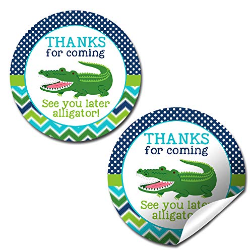 Snappy See You Later Alligator Themed Birthday Thank You Sticker ...