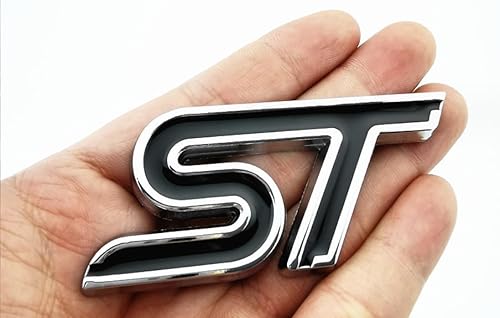 Miniatura 2 de 2 calcomanías de metal con letras 3D para guardabarros laterales de automóvil, para maletero y maletero, color plateado y negro