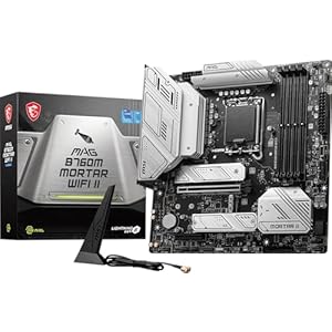 MSI MAG B760M Mortar WiFi II Gaming Motherboard (Supports 12th/13th/14th Gen Intel Processors, LGA 1700, DDR5, PCIe 5.0, M.2, 2.5Gbps LAN, USB 3.2 Gen2, HDMI/DP, Wi-Fi 6E, Bluetooth 5.3, mATX)