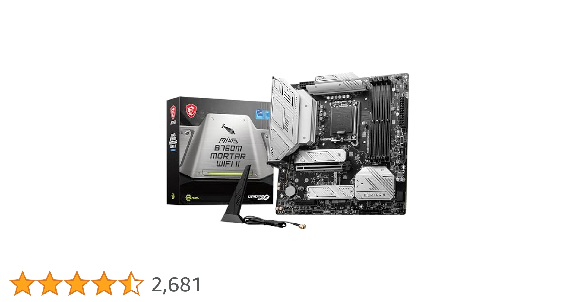 MSI MAG B760M Mortar WiFi II Gaming Motherboard (Supports