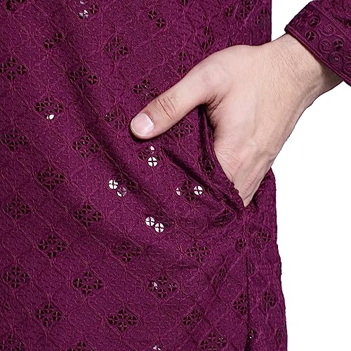 Image of SOJANYA (Since 1958 Timeless Charm: Pure Cotton Sequence Kurta for Special Occasions