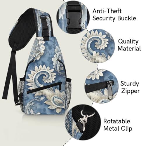 Bolso bandolera unisex tejido poliéster 7.9x3.5x14.2 in miniatura 3