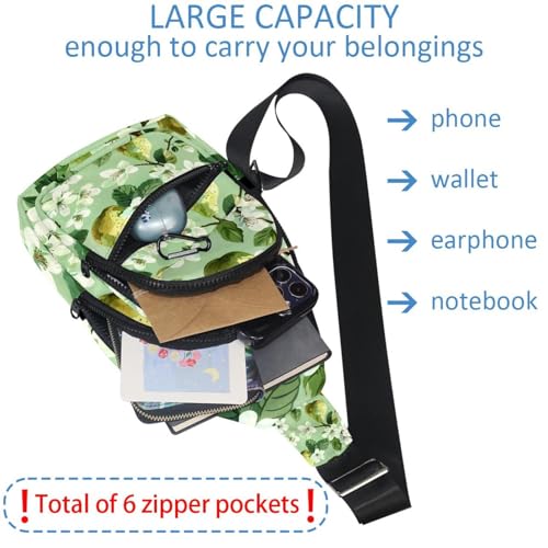 Mochila cruzada con estampado de flores de pera bandolera unisex ajustable multicolor talla única 5