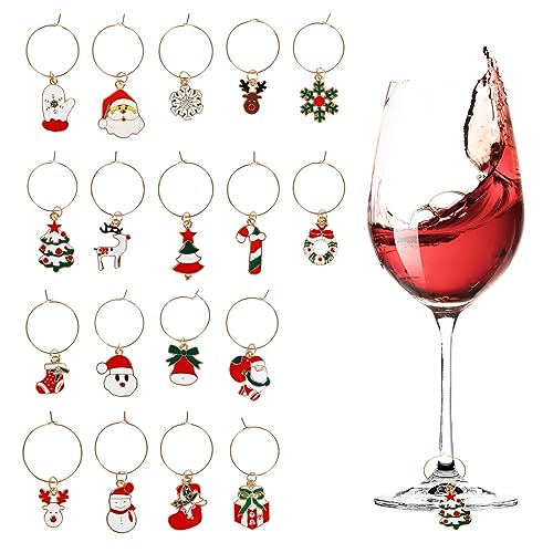 18 Piezas Marcadores De Copas De Vino de Navidad Adornos para los vasos