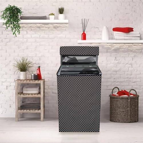 Image of The Furnishing Tree PVC Washing Machine Cover Fully Automatic Suitable for Whirlpool 7.5 kg Top Load 360 Degree Bloomwash Pro 7.5 Grey Color