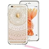 iPhone 6s Plus Case, ESR One Piece Hybrid Case Soft Rubber Bumper+ Hard Plastic Back White Henna [[Totem Series ] [Free Lanyard] for 5.5 inches iPhone 6s Plus/iPhone 6 Plus (Pink Manjusaka)