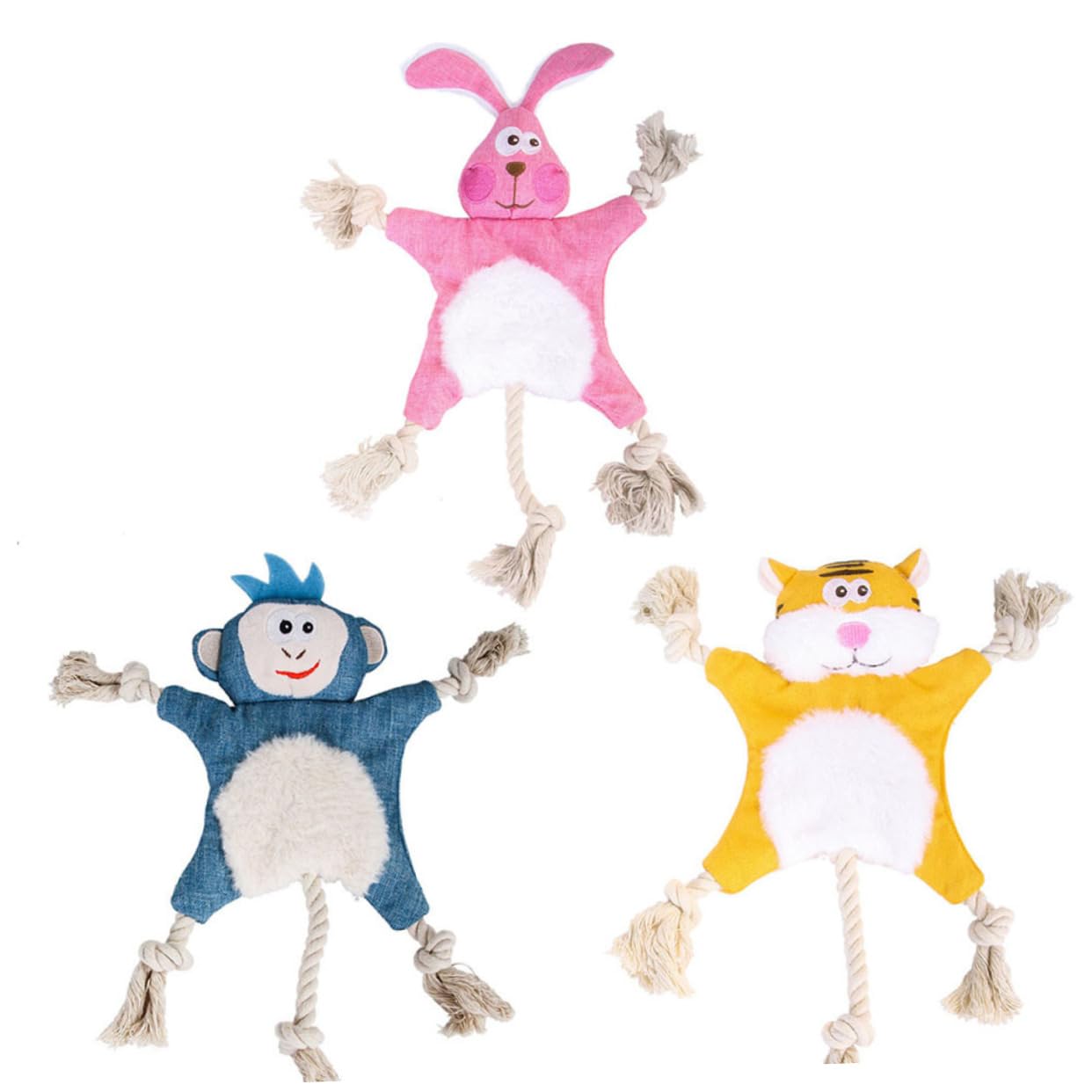 POPETPOP 3stücke Kuscheltier Für Haustiere Plüschspielzeug Mit Geräuschen Für Hunde Und Katzen Interaktives Spielzeug Im Tigerdesign Und Langeweile Und Schont Möbel