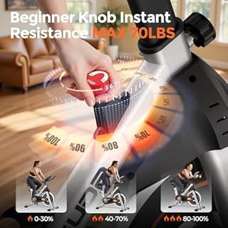 YOSUDA Exercise Bike,Brake Pad Stationary Bike for Home with Exclusive App, Indoor Cycling Bike with Comfortable Seat Cushion and Tablet Holder for Weight Loss