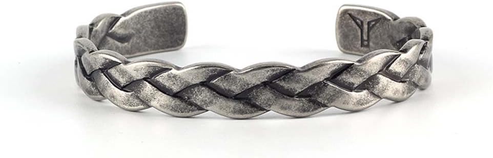 Osye Vintage Twisted Wrap Titanium Cuff Bracelet for Men
