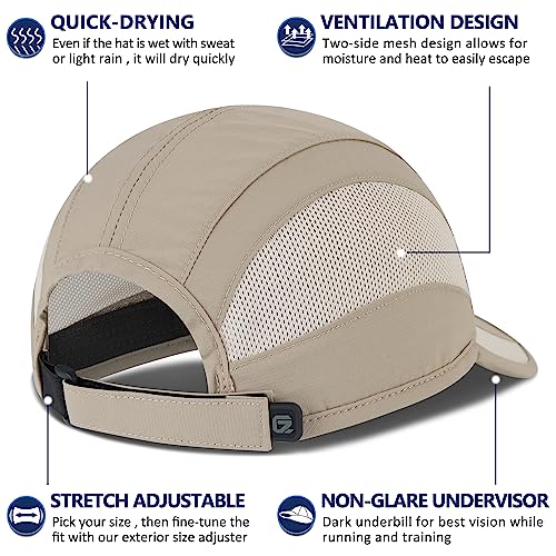 Gadiemkensd Cooling Running Hat Quick Dry Summer Baseball Cap Upf50+ Sports Sun Caps Breathable Mesh Trucker Dad Hats Unstructured For Golf Tennis Hiking Gym Travel Camping Khaki M thumb #2