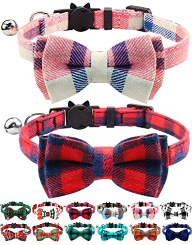 Joytale Breakaway Cat Collar with Stylish Bow Tie and Bell for Safety