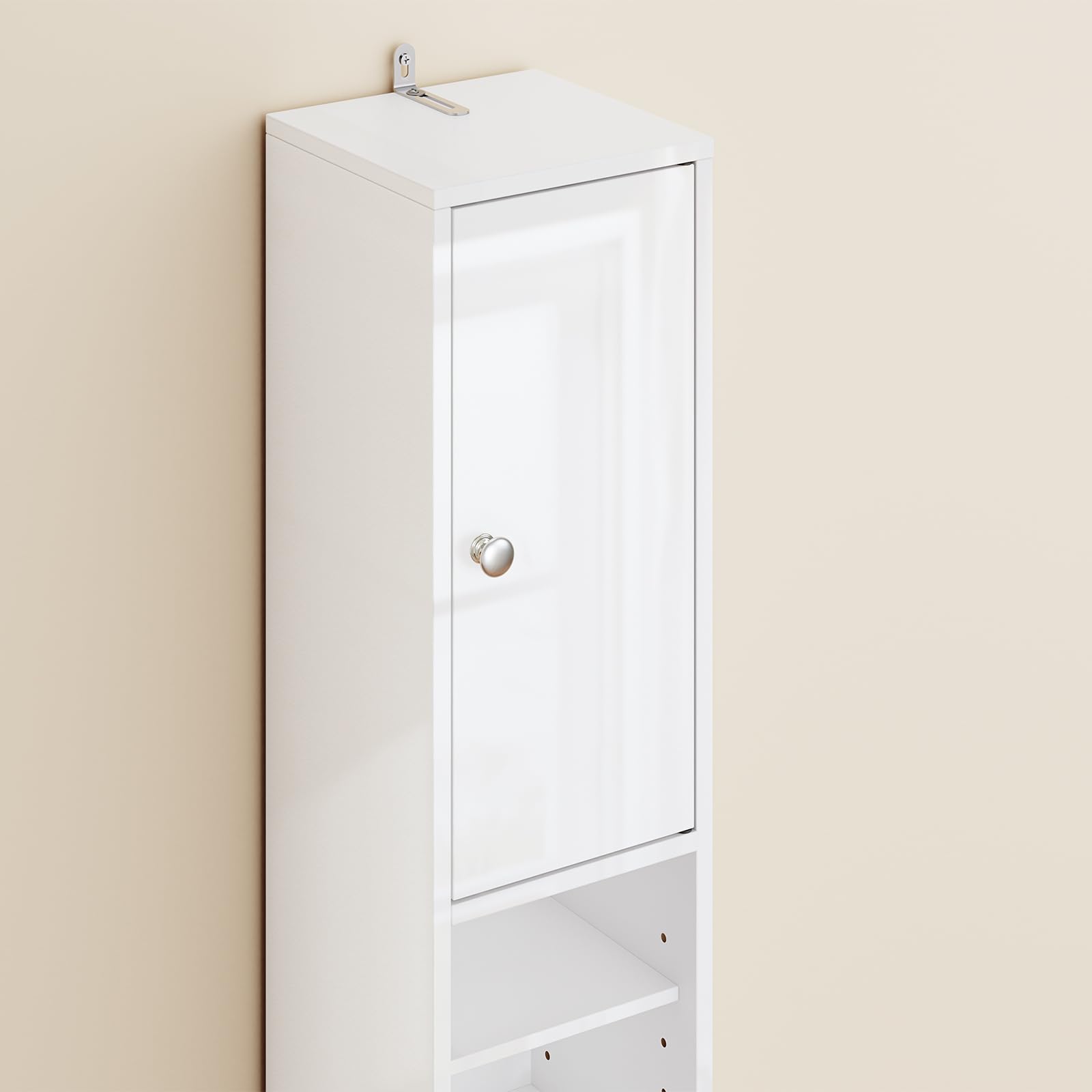SoBuy BZR34-WN Hoge Badkamerkast 20x20x180 cm - Wit