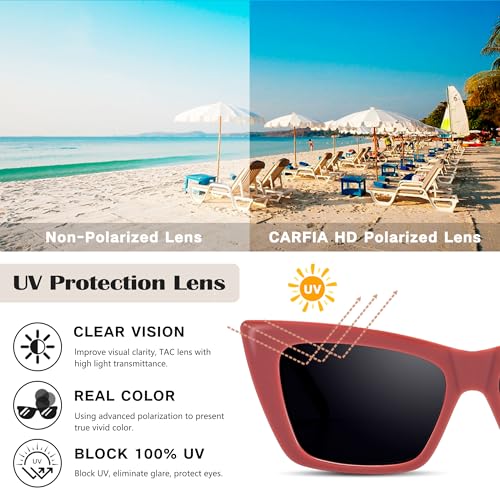Cat Eye Sunglasses for Women, Square Retro Polarized Trendy Cateye Glasses, Cute 90s Rectangle Tinted UV Protection3