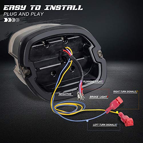 Nthreeauto Led Brake Tail Light Rear Turn Signal Taillights Dot Approved Motorcycle Running License Plate Stop Lights Compatible With Harley Dyna Sportster Road King Electra Glide Fat Boy Softail #TOP5