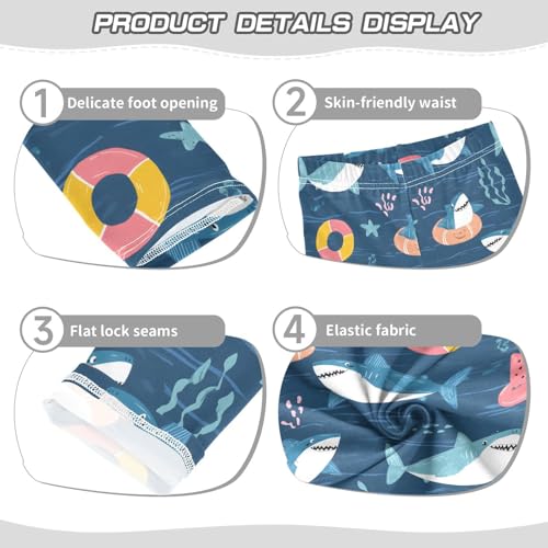 Shark Starfish Blue Sea Girls Leggings Soft Stretch Workout Yoga Dance Pants for Kids Casual Tights3