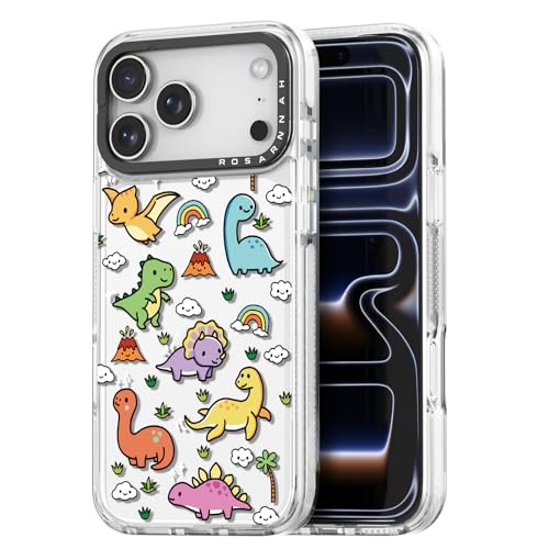 for iPhone 17 Pro Case Cute - Durable Shockproof 6.6 ft Drop Impact Phone Case - Funny Dinosaur Land Design (6.3") Clear
