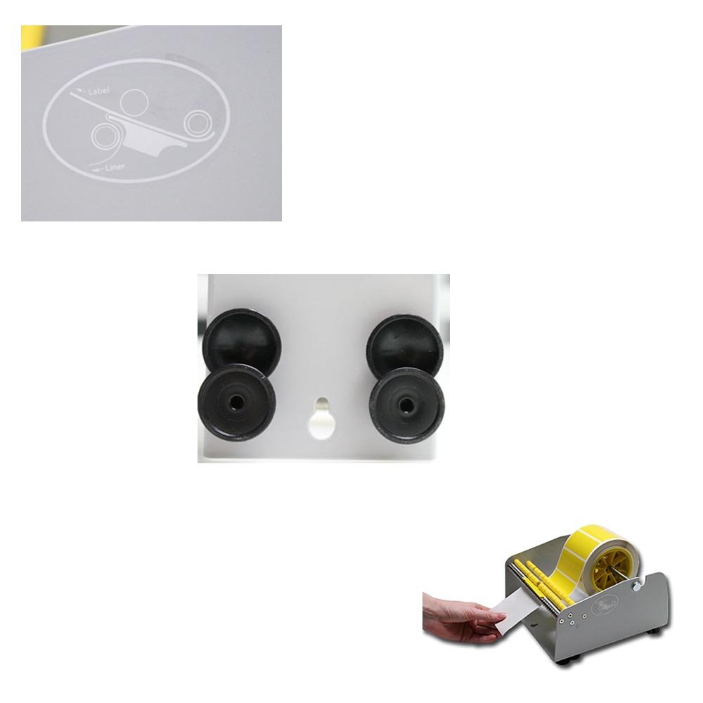 Dispenser di etichette in acciaio per etichette adesive da tavolo e dispositivo da parete manuale fino a 210 mm