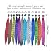 Gobesty Extensiones de Colores, Extensiones de plumas de cabello de 15 pulgadas...