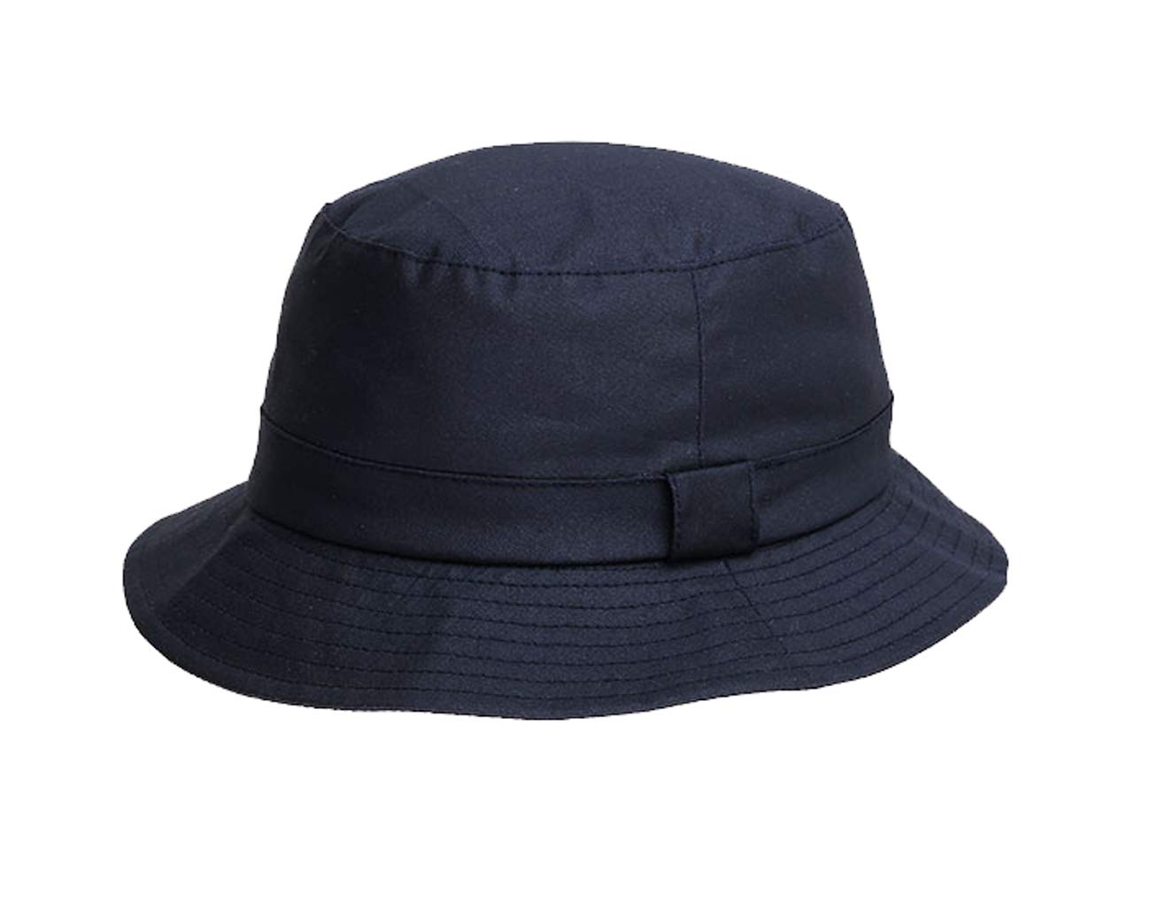 DH Cotton Oil Waxed Bush Wax Bucket Hat with Tartan Lining Navy