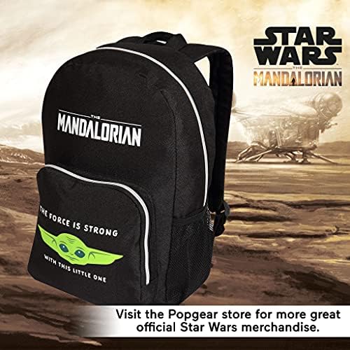Star Wars The Mandalorian The Child The Force Is Strong Backpack, Girls, One Size, Black, Official Merchandise