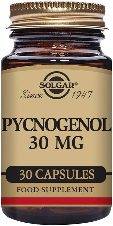 Pycnogenol 30 mg Vegetable Capsules - Pack of 30 - Improves Vitamin C Absorption - Vegan, Gluten Free and Kosher